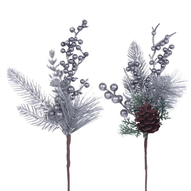 Ronis Berry Stem 32cm Dark Silver Assorted