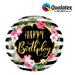 Ronis Birthday Hibiscus Stripes Foil Balloon 45cm Round