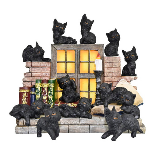 Ronis Black Cat on Wizard Shelves 6cm