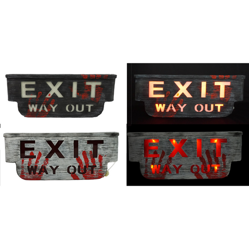 Ronis Bloody Exit Sign with Light Up 2 Asstd