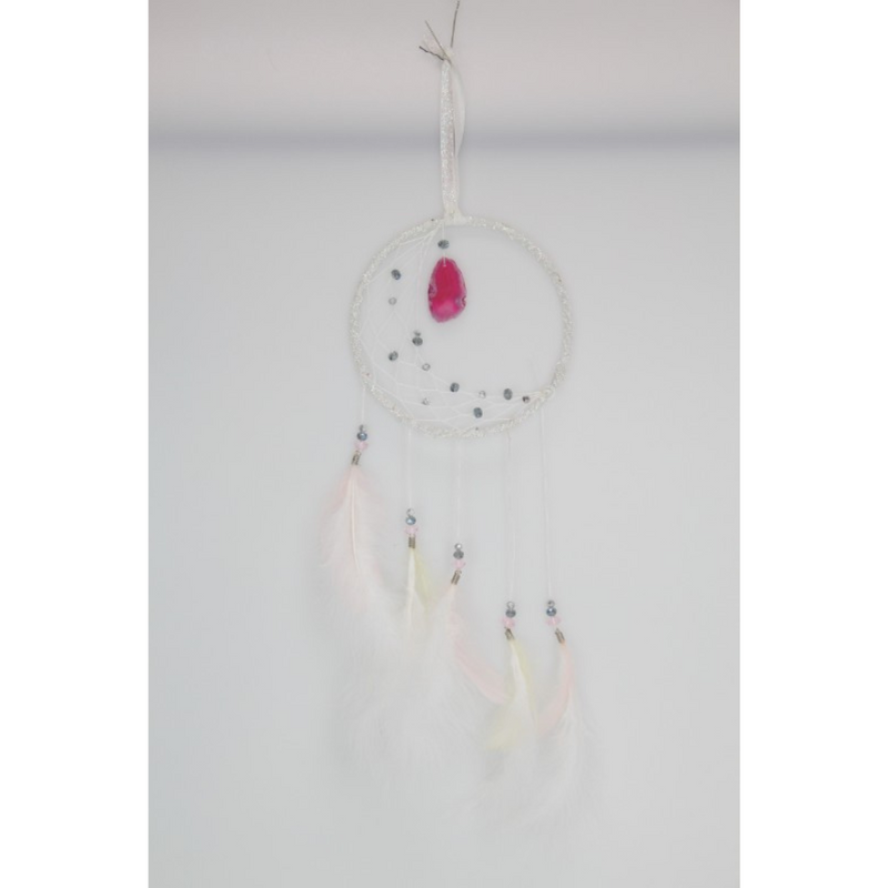 Ronis Blue/White Half Moon Dreamcatcher with Agate 15cm Assorted