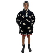 Boys Snuggy Sherpa hoodie in assorted printed designs, featuring ultra-soft sherpa fleece for warm, cosy comfort during chilly days and nights. – thumbnail