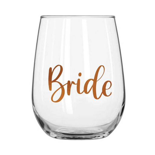 Ronis Bride Stemless Wine Glass Rose Gold 600ml