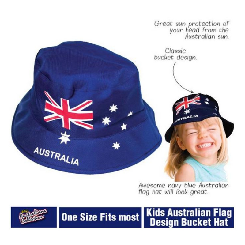 Ronis Bucket Hat Kids Printed Australiana Design