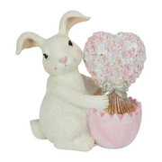 Ronis Bunny Rabbit with Heart Shaped Flower 12cm