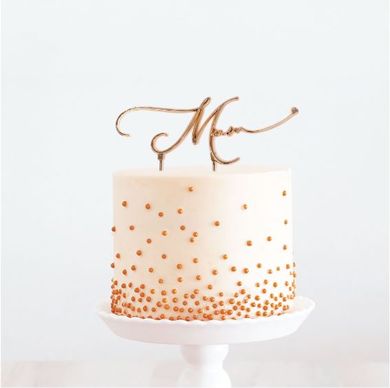 Cake Topper Mum Cake Topper Rose Gold Metal