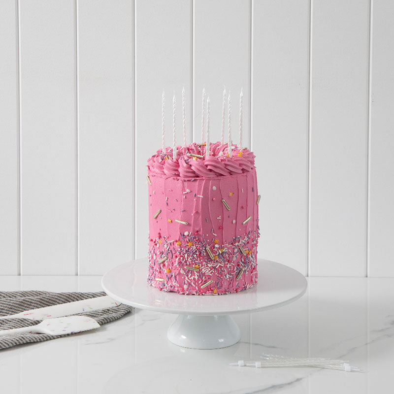 Candle Spiral Cake Candles Pearlised White (Pack Of 12)