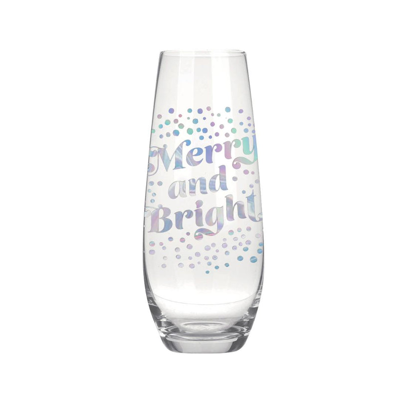 Champagne Glass Merry and Bright Stemless 180ml