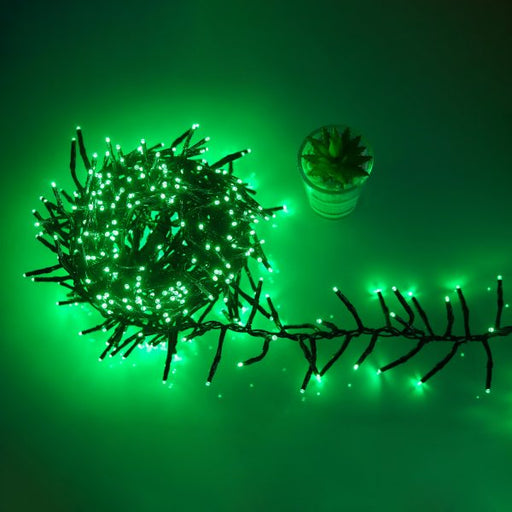 Cluster Lights LED Connectible Green 500 Lights