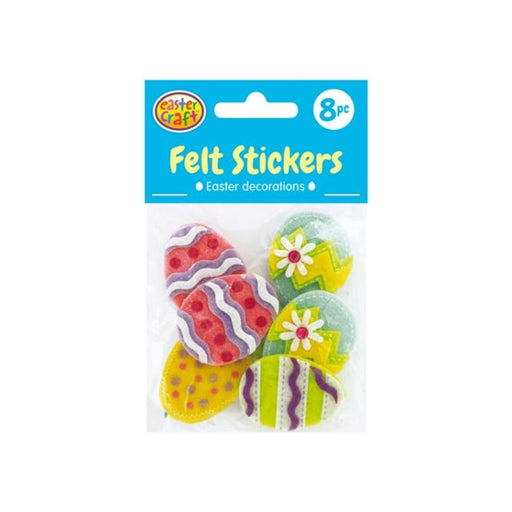 Easter Felt Decorated Egg Stickers 8 Pack