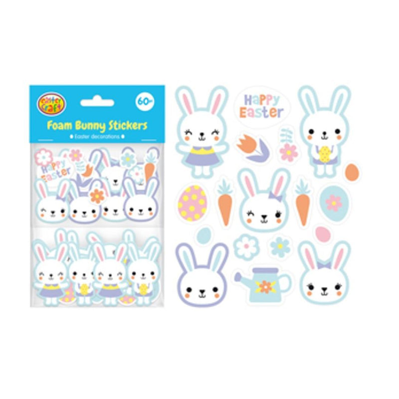 Easter Foam Bunny Stickers 60pk