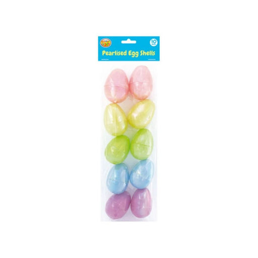 Plastic Pearlised Egg Shells 10 Pack
