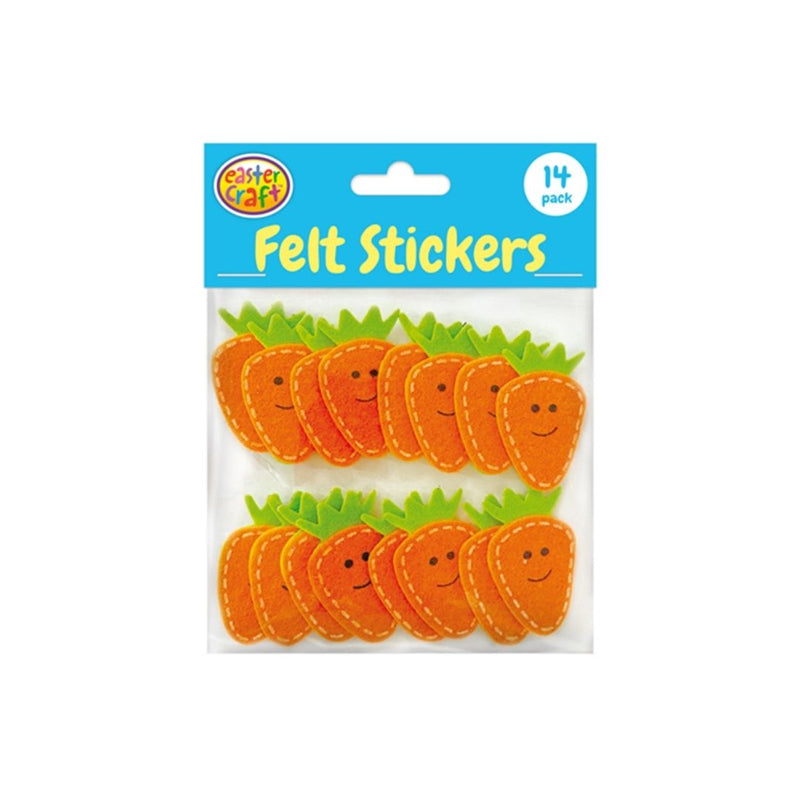  Easter  Felt Carrot Stickers 14 Pack
