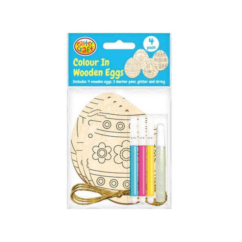 Colour In Wooden Eggs 4 Pack