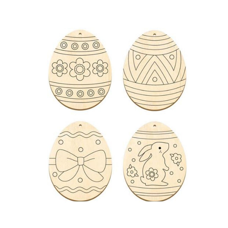 Colour In Wooden Eggs 4 Pack