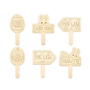 Wooden Easter Egg Hunt Signs 6 Pack