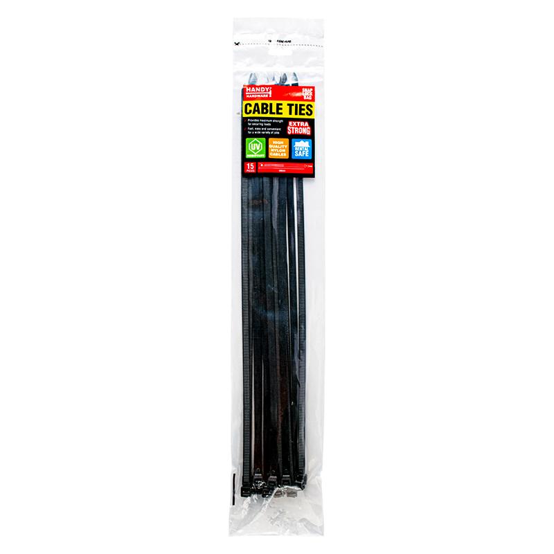 Cable Ties Black & Clear Assorted In Carton 400mm x 7.6mm 15pc