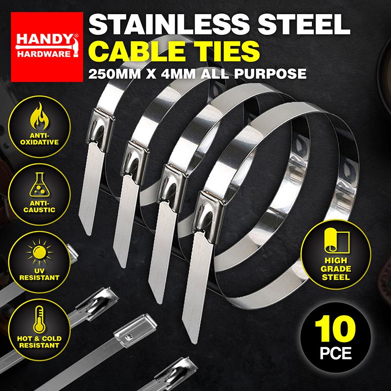 Cable Ties Stainless Steel 250mm x 4mm 10pc