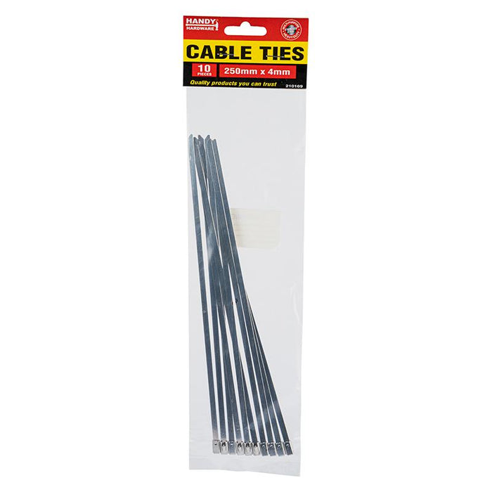 Cable Ties Stainless Steel 250mm x 4mm 10pc