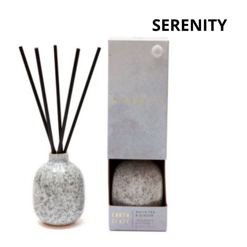 Serenity Earth Glaze White Tea & Ginger 150ml Earth Glaze Diffuser in Box