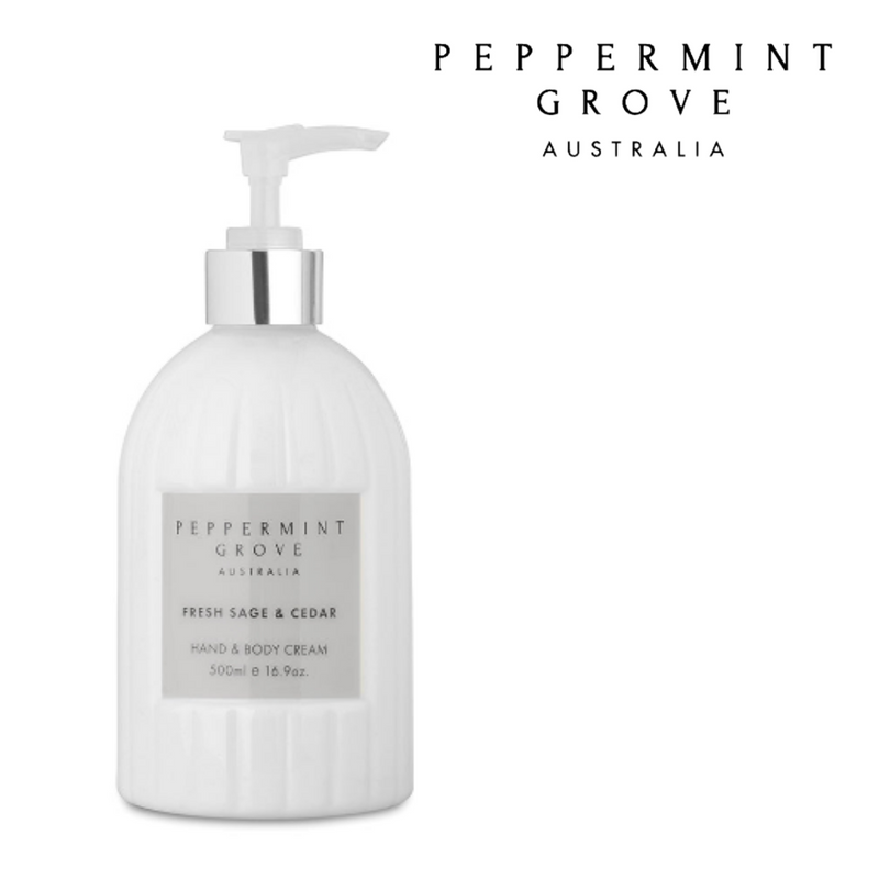 Peppermint Grove Hand Cream Pump 500ml - FreshSage & Cedar
