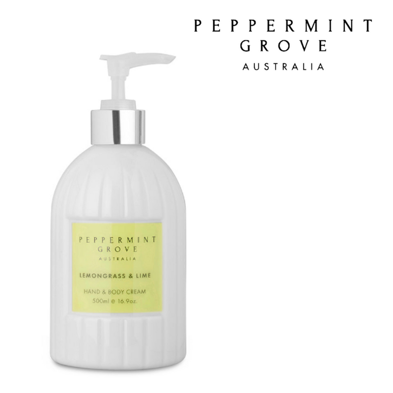 Peppermint Grove Hand Cream Pump 500ml -Lemongrass & Lime