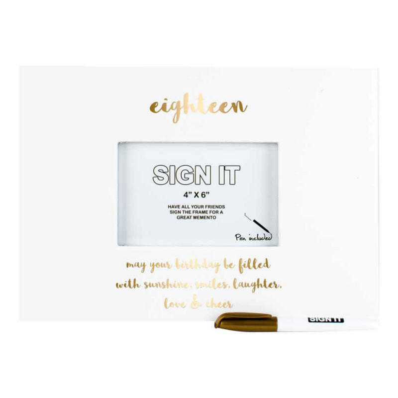 Happy 18th Signature PF 18 with Marker and Gold Text