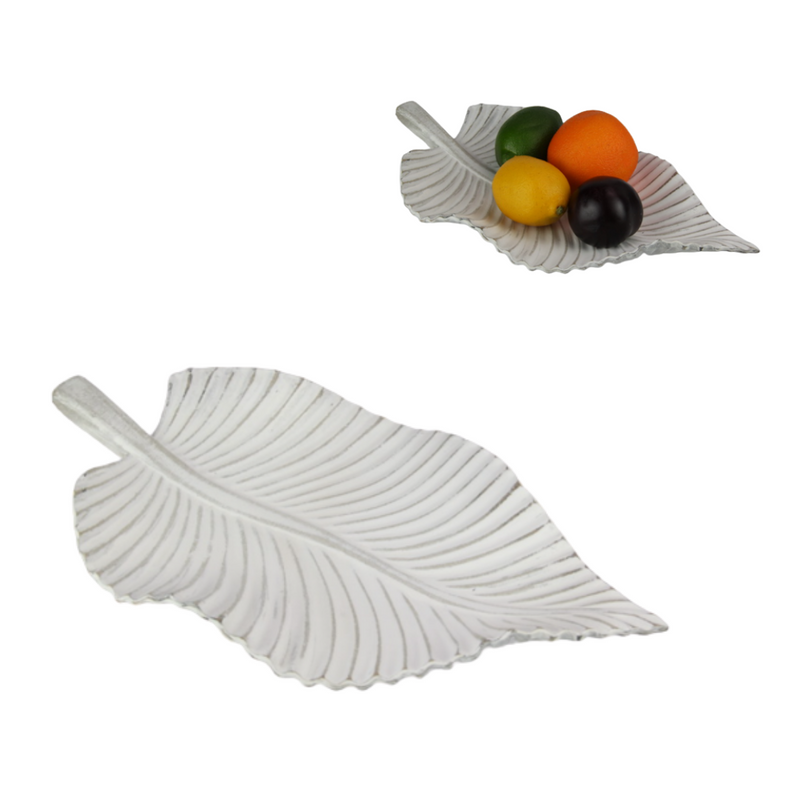 35CM MDF DECOR LEAF PLATE