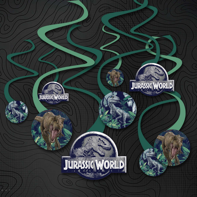 Jurassic Into The Wild Spiral Swirls Hanging Decorations 12Pk