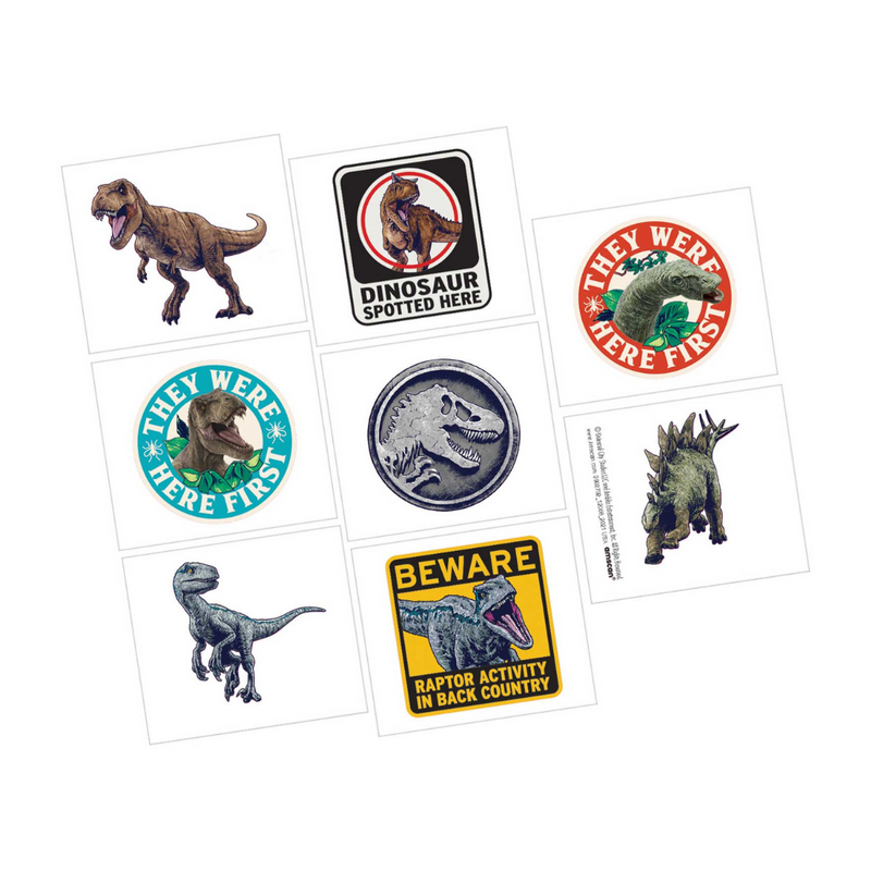 Jurassic Into The Wild Tattoos 8Pk