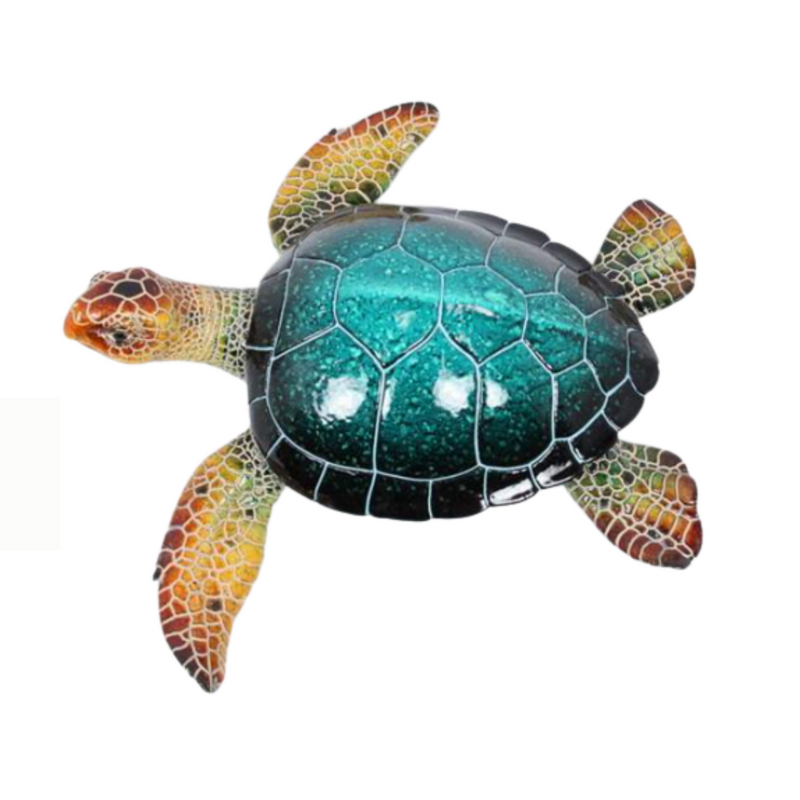 Realistic Marble Blue Turtle 38cm