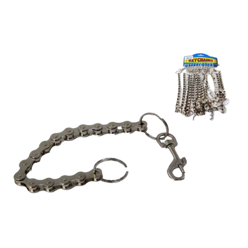 Silver Bike Chain Key Ring 15 links