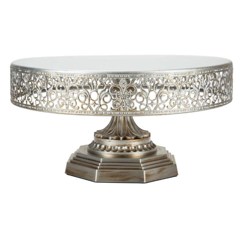 Metal Cake Stand Silver 30cm