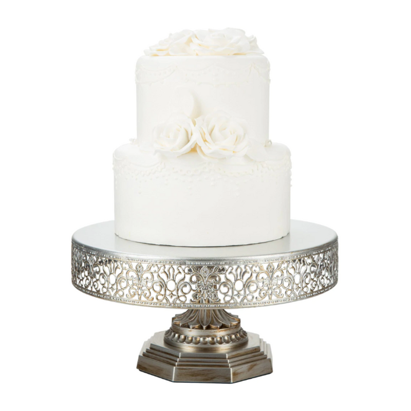 Metal Cake Stand Silver 30cm