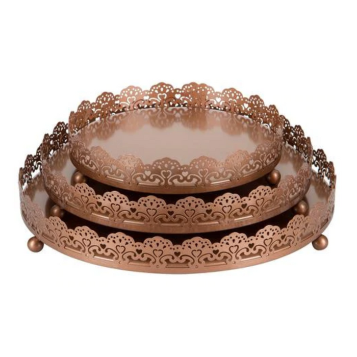 Sweets Trays™ 3-Piece Decorative Tray Set Rose Gold