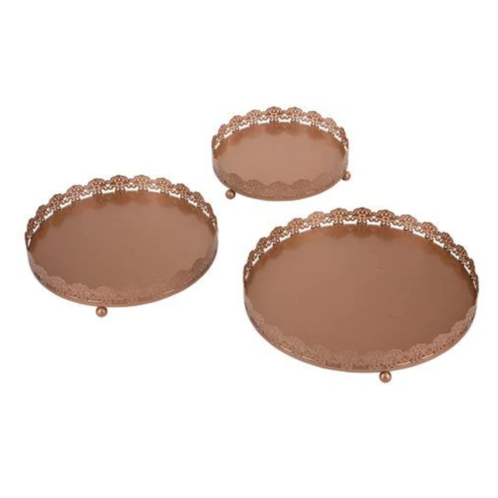 Sweets Trays™ 3-Piece Decorative Tray Set Rose Gold