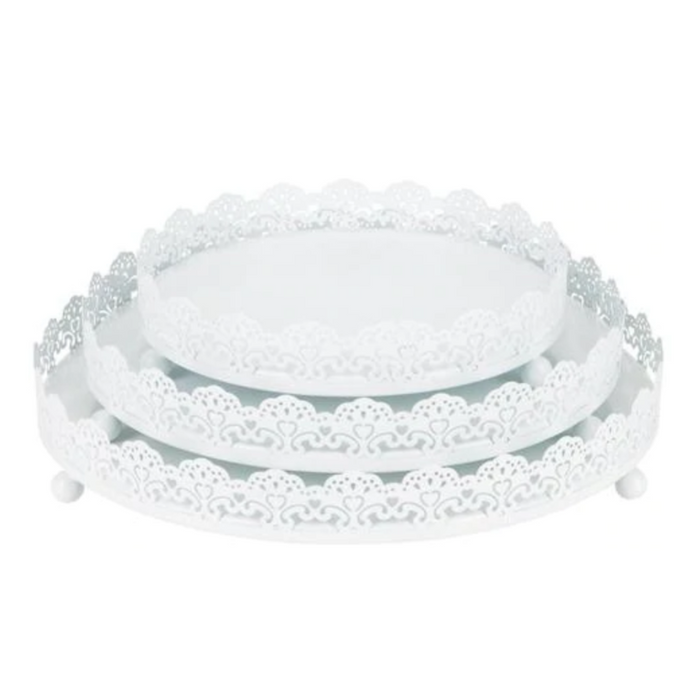 Sweets Trays™ 3-Piece Decorative Tray Set White