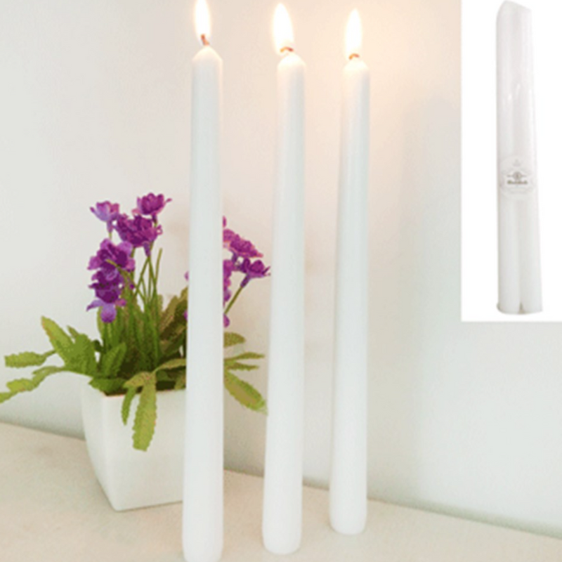 Unscented White Taper Candles