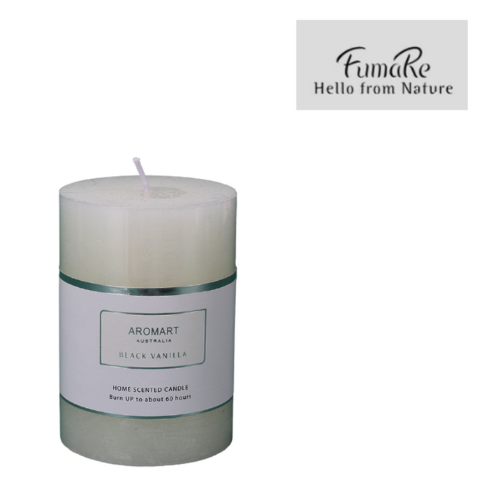 Scented Candle™ Pillar Candle White/Black Vanilla 7x10cmD