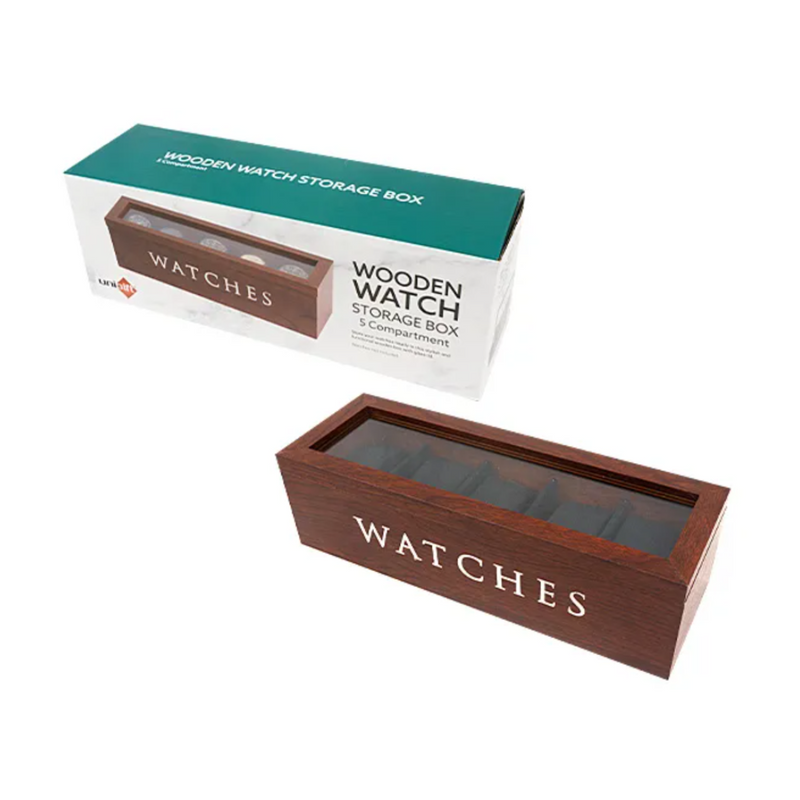 Wood Watch Box 5 Compart Brwn (6/0)