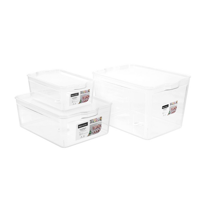 Crystal Reno Storage Box Clear With Lid Sml 28X17.5X10.5Cm