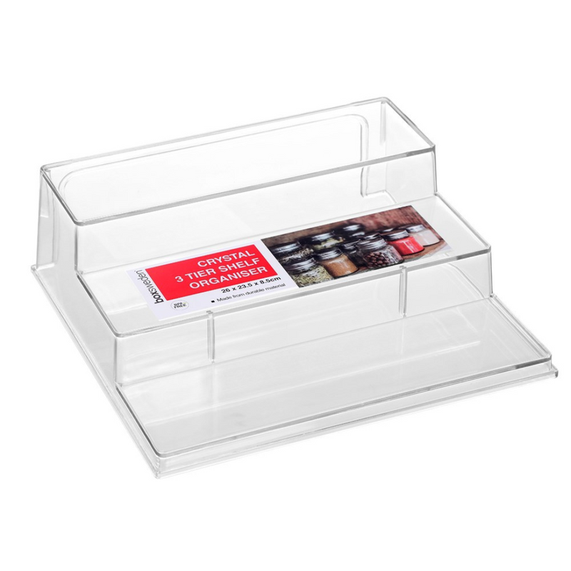 CRYSTAL 3 TIER SHELF ORGANISER 26X23.5X8.5CM