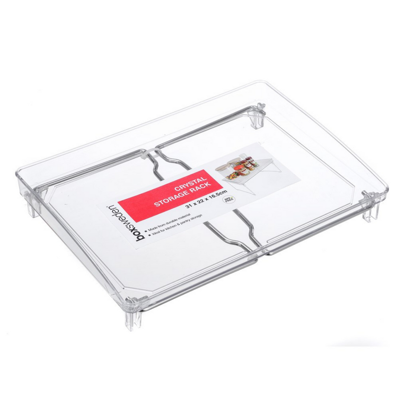 CRYSTAL ELEVATED STORAGE RACK 31X22X16.5CM