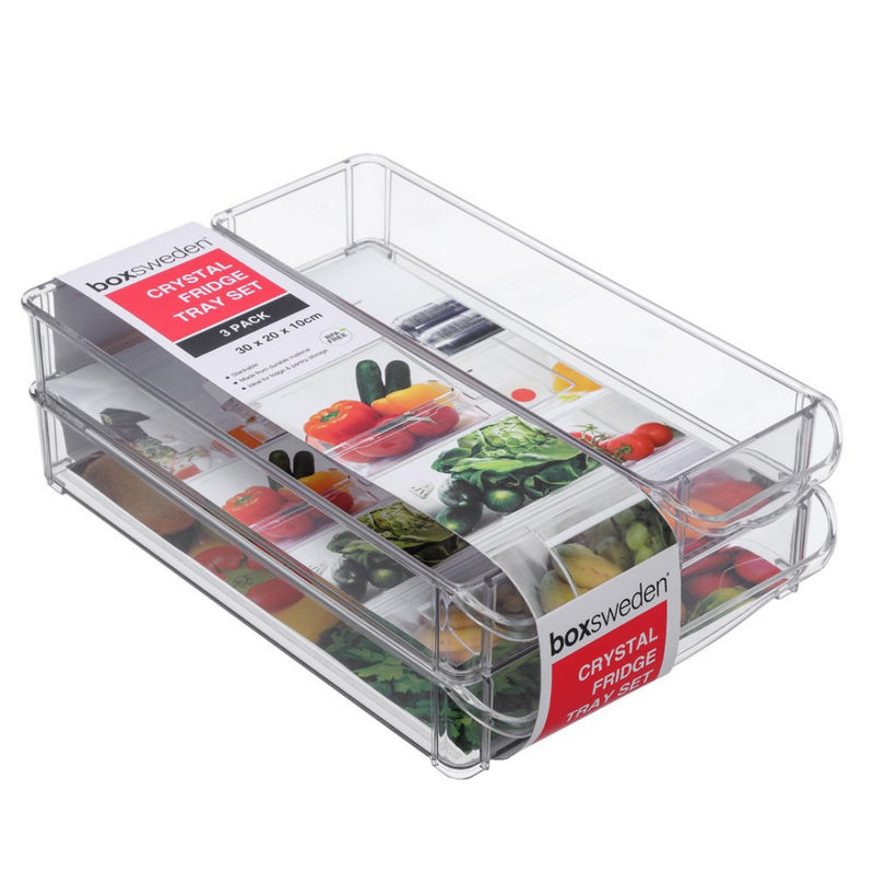 Boxsweden Crystal Storage Tray Set 3Pc30X20X10Cm