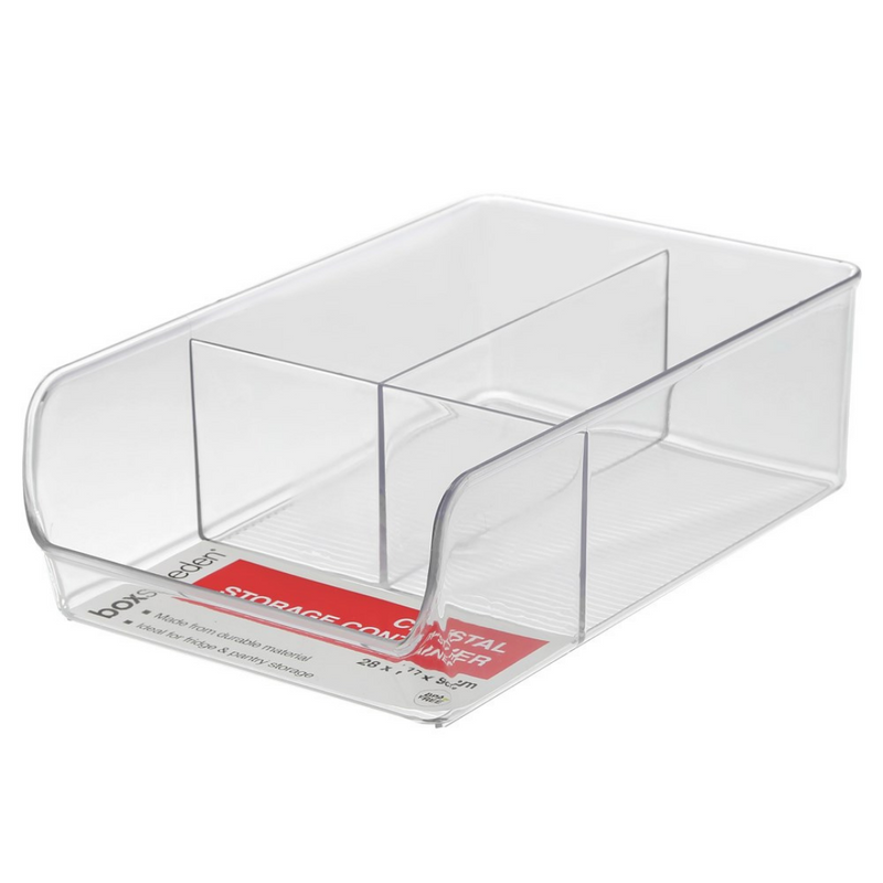 CRYSTAL STORAGE CONTAINER 3 COMPARTMENT 28X17X9CM