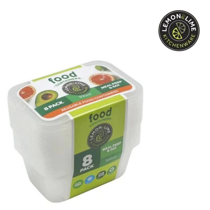 Reusable Food Containers 8Pk 300Ml Pdq