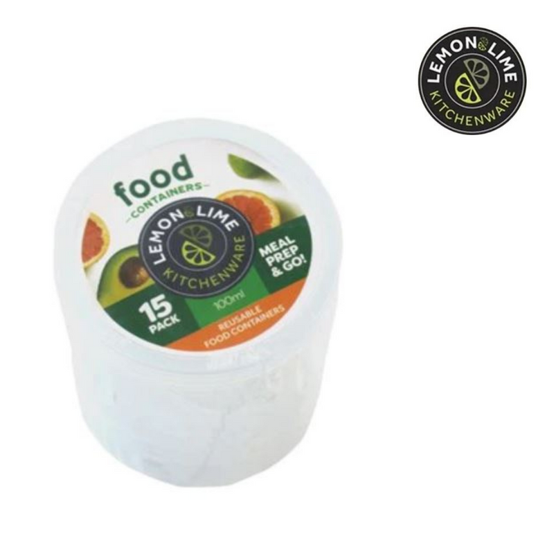 Lemon And Lime Reusable Sauce Container 100Ml 20Pk
