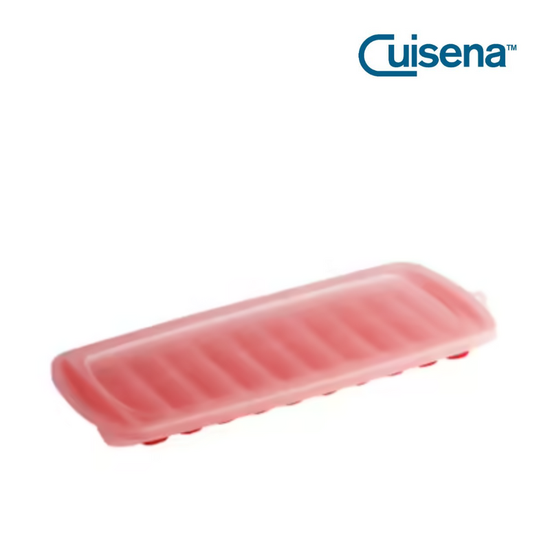 Cuisena Ice Maker Flexible Ice Stick Tray with Lid Red