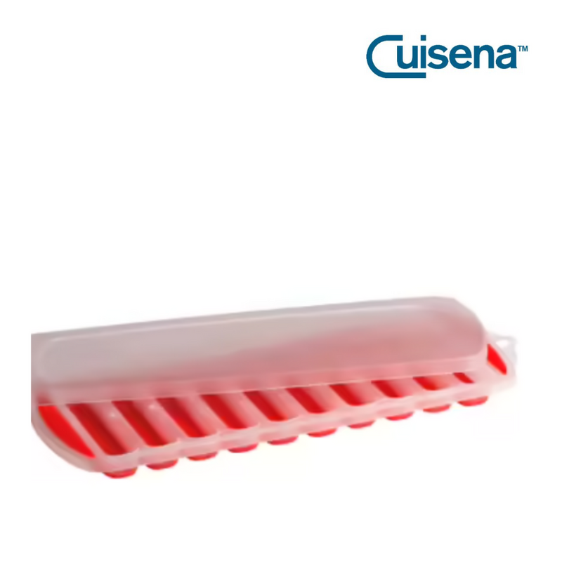 Cuisena Ice Maker Flexible Ice Stick Tray with Lid Red