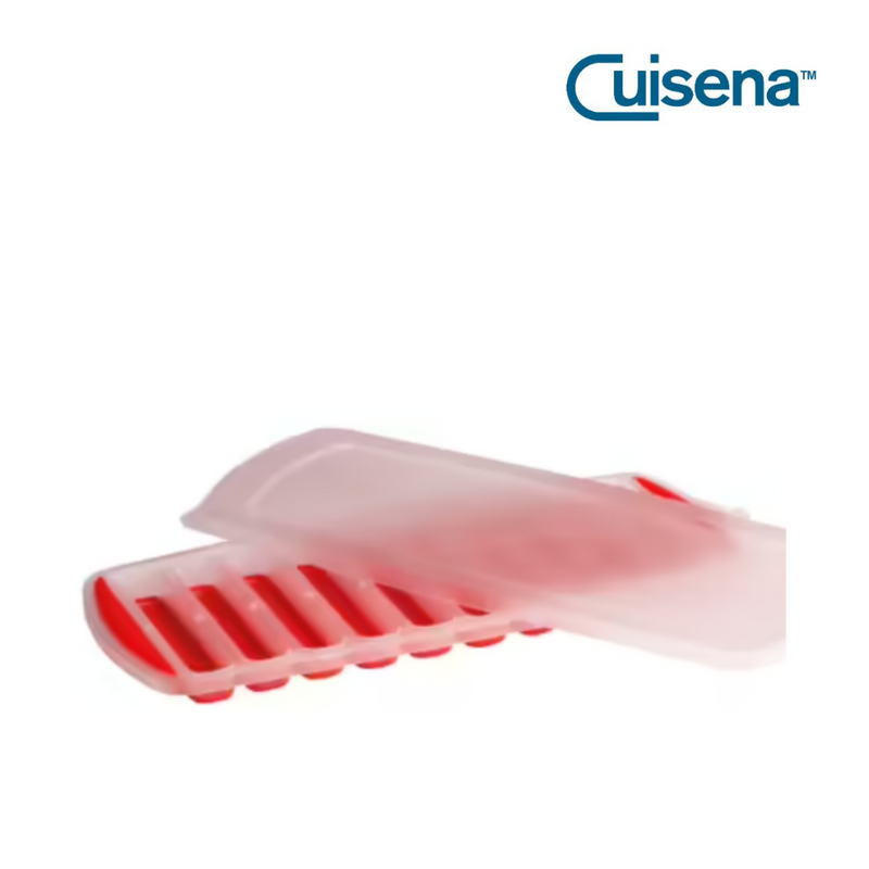 Cuisena Ice Maker Flexible Ice Stick Tray with Lid Red
